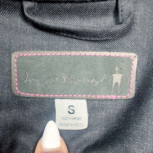 Smartwool Jacket Small Black Merino Wool Blend Full Zip Coat Gorpcore Outdoor - Picture 10 of 14